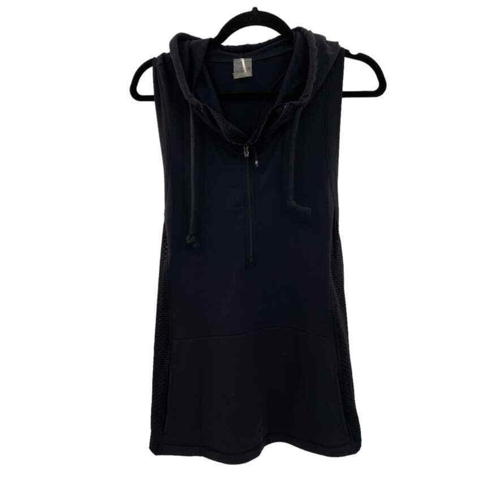 Calia Athletic Top Tunic Dress Womens Large Black Polyester Tencel Pockets Hood